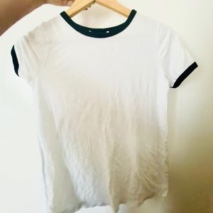 White Cotton Tee fashioned with Black Lining